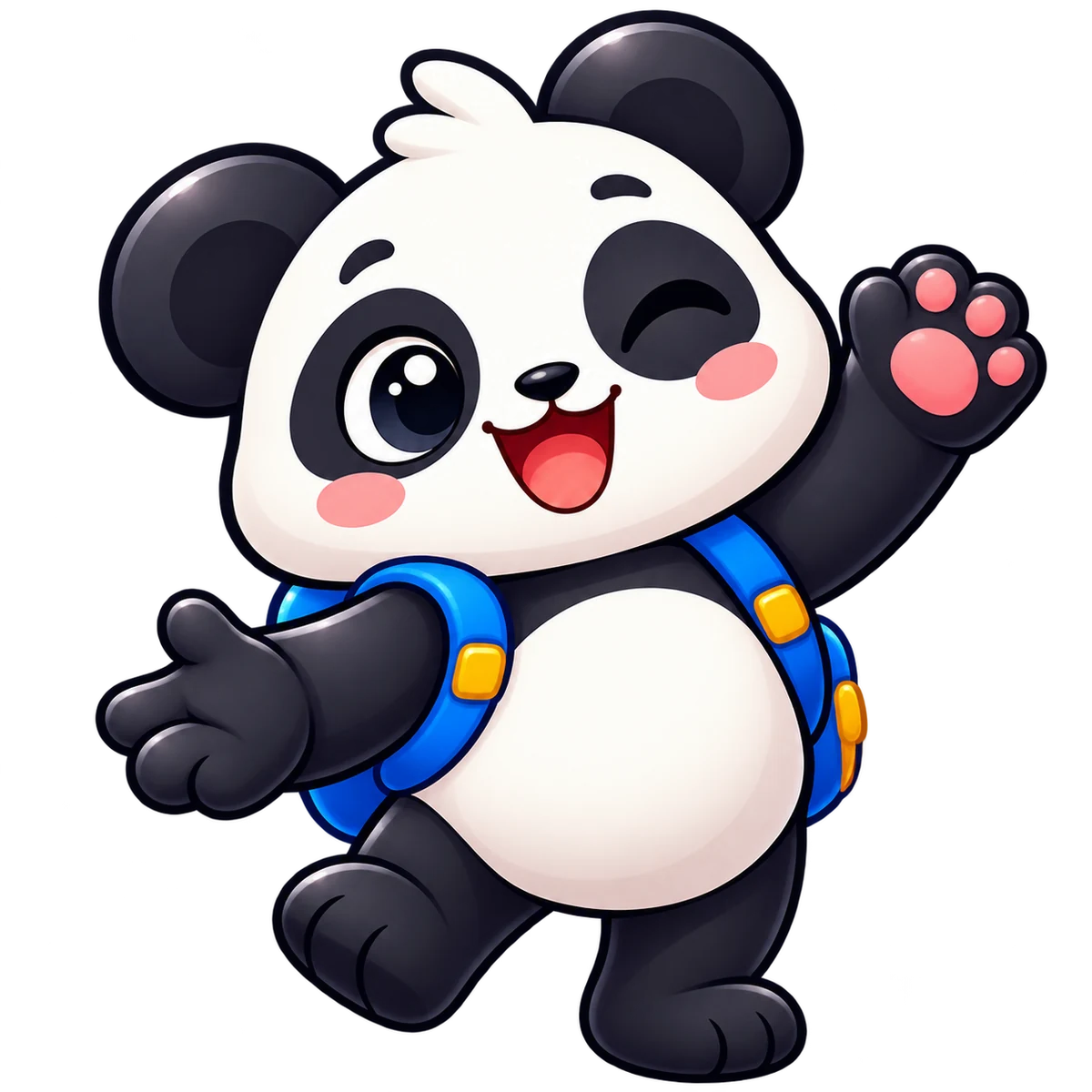 Zupi sırt çantalı panda maskotu