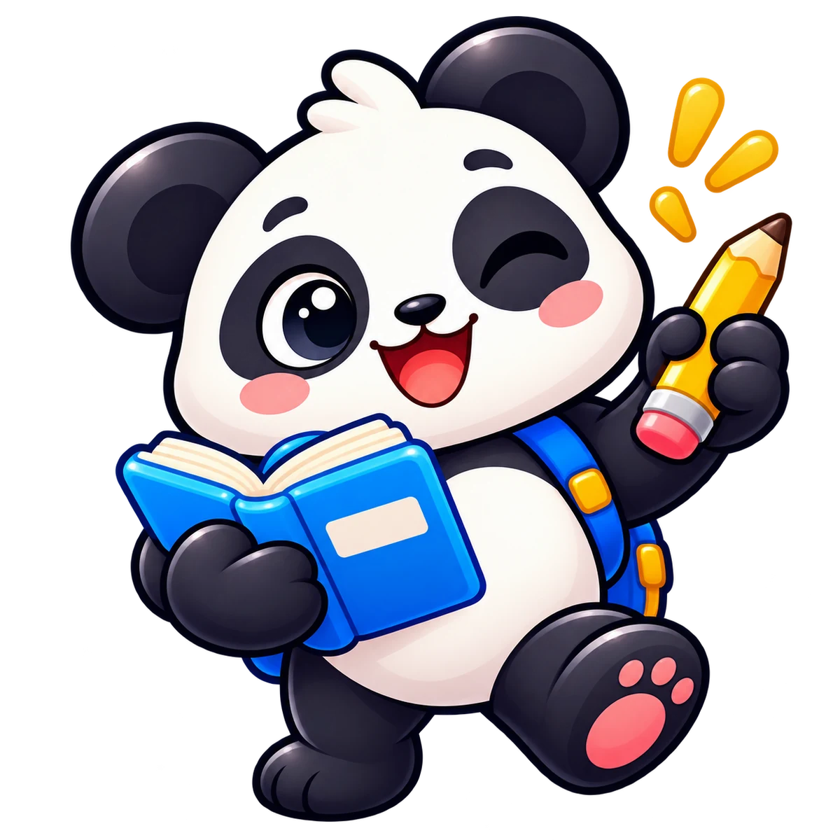 Zupi kitaplı panda maskotu